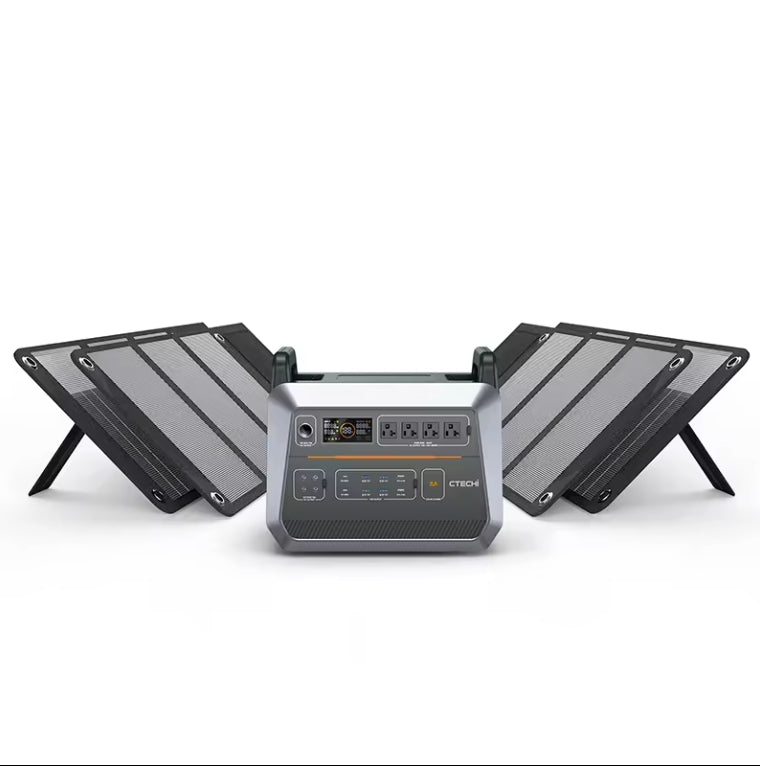 3000W Portable Solar Generator with 2000W Energy Storage Battery
