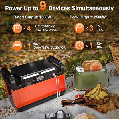 1500W Portable Power Bank Power Station
