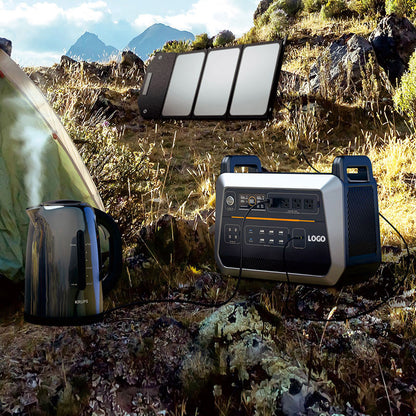 3000W Portable Solar Generator with 2000W Energy Storage Battery