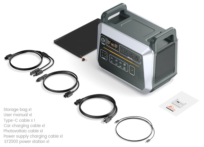 3000W Portable Solar Generator with 2000W Energy Storage Battery